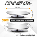 EcoNour Blind Spot Mirror for Car (2 Pack) - 3X Larger View, Convex Rear View Blind Spot Mirrors, 2" Round HD Side Blindspot, Wide Angle Adjustable Blindspot Mirror for Car SUVs & Trucks