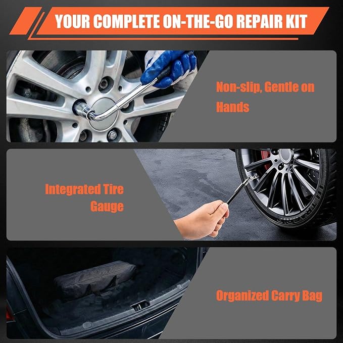 3 Ton (6610 Lbs) Car Jack, Universal Heavy Duty Scissor Jack, Professional Spare Tire Changing Kit with Lug Wrench, Portable 