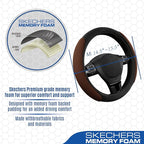 Skechers Steering Wheel Cover, Memory Foam Car Steering Wheel Cover,14.5-15inch Anti-Slip Safety Comfortable Desgin, Universa