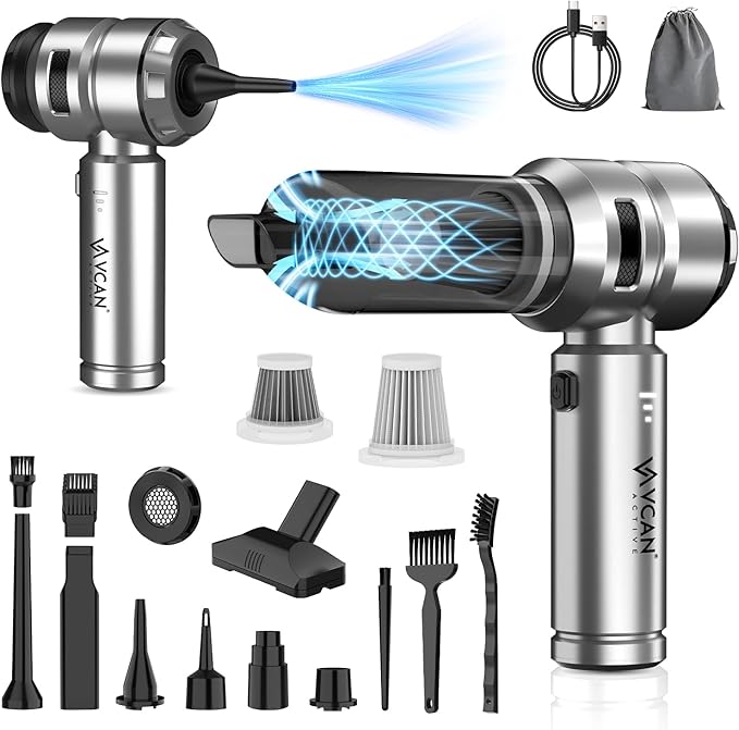 Car Vacuum Portable Cordless 22000PA High Power with Brushless Motor 4-in-1 Compressed Air Duster & Air Blower & Pump Hand He