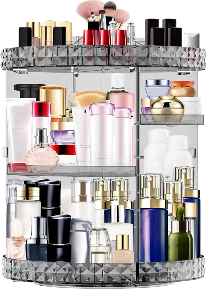 Makeup Organizer 360 Degree Rotating 7 Adjustable Layers Large Capacity Cosmetic Organizer Transparent Make Up Organizers and