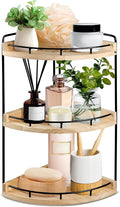 3 Tier Bathroom Counter Organizer, Bathroom Counter Tray and Vanity Organizer, Wood Corner Countertop for Kitchen, Dresser (R