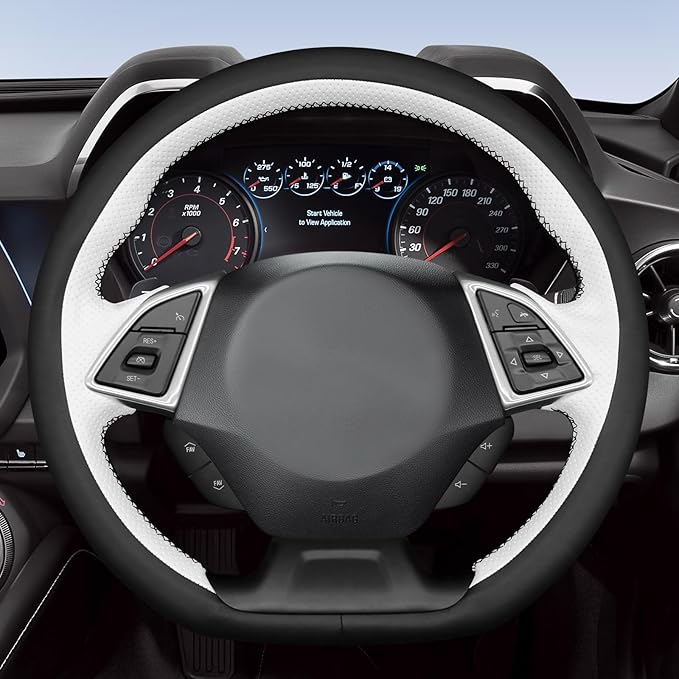 MEWANT Hand Sewn 3D Style Steering Wheel Cover Wrap for Chevrolet Camaro 2017-2022 Steering Wheel Accessories for Chevrolet Camaro 2017-2022