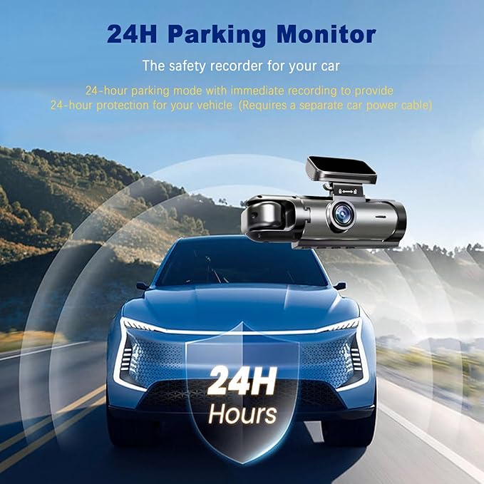 Dash Cam Front and Inside, 1080P Dual Dash Cam for Car, 3.16 Inch IPS Screen Driving Recorder with IR Night Vision, Loop Reco