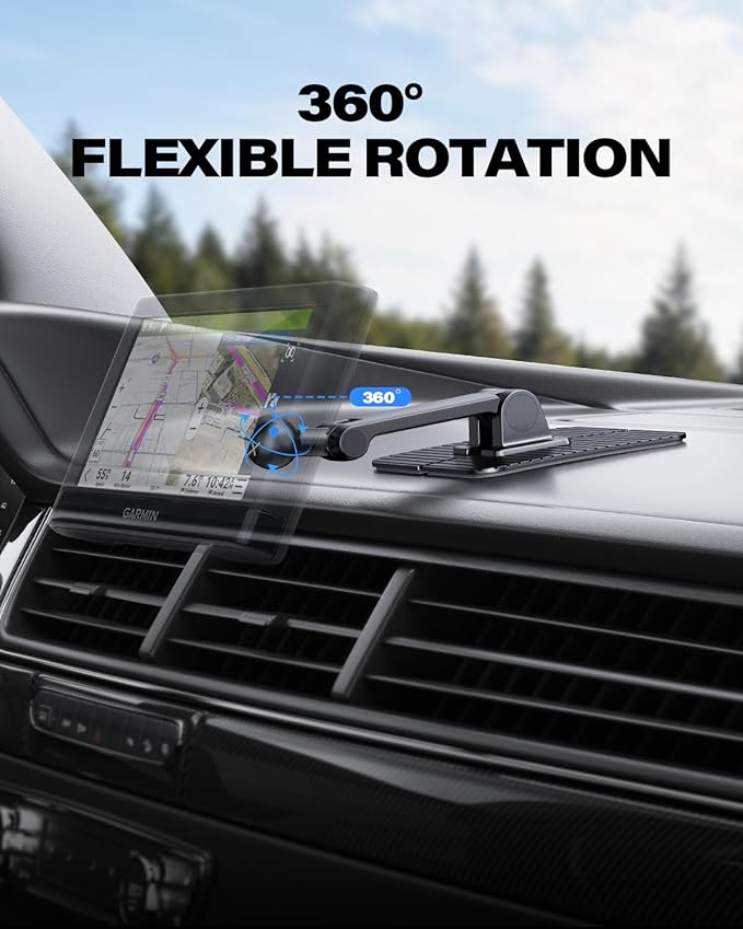 1Zero Adhesive GPS Mount Holder for Garmin, Dual-Axis Adjustable GPS Holder with 360° Rotating Ball Joint, Dashboard GPS Mount for Garmin Nuvi Dezl Drive Drivesmart Zumo Driveassist DriveLuxe RV