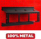 Heavy Duty Drill Holder for 1/4" Holes - Stores up to 3 Drills, Organizes on Pegboard, Includes Pegs and Hooks
