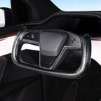 Steering Wheel Cover for Tesla Yoke Steering Wheel Cover Customzied for Tesla Model S 2021-Present/Model X 2021-Present Accessories,Anti-Slip,Comfortable Grip,Breathable,Matte Black