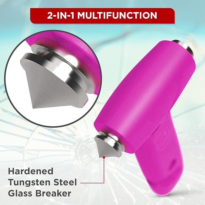 Swiss Safe 5-in-1 Emergency Car Safety Hammer – Car Window Breaker & Seatbelt Cutter, Heavy-Duty Escape Tool for Vehicle Emer