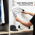 Heran Hat Racks for Baseball Caps 2-Pack, Wall Mounted Hat Organizer for Wall Door Closet, Metal Hat Rack Holder Up to 30 Cap