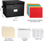 File Box Fireproof Document Box with Lock, Document Safe File Storage Organizer Boxes for Next of Kin Estate Planing Organize