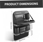 Car Backseat Organizer, Leather Car Storage Organizer with Foldable Table Tray, Tablet Holder, Seat Back Protectors Kick Mats Travel Accessories Back Seat Storage
