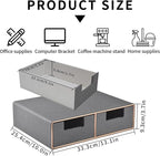 PU Leather Stackable Organizer Drawer,Grey