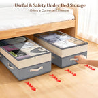 Dolicer 4 Pack Under Bed Storage with Wheels, 6in-10in Height Adjustable Underbed Storage Containers, 92L XXXL Under Bed Draw