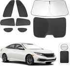 TINGLU Window Shades for Honda Civic 2016-2021 Accessories Car Side Full Windows Rear Triangular Windshield Sun Shade Sun UV Rays & Privacy Protection for Camping,Napping,and Relaxing 8PCS