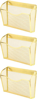 EASEPRES 3 Single Pocket Mesh Hanging File Organizer, Vertical Wall Mounted Magazine File Holder, Mount Basket Mail Paper Doc