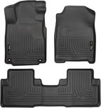 Husky Liners Weatherbeater Floor Mats | Fits 2012-2014 Honda CR-V | Front & 2nd Row, 3-pc Black - 98451