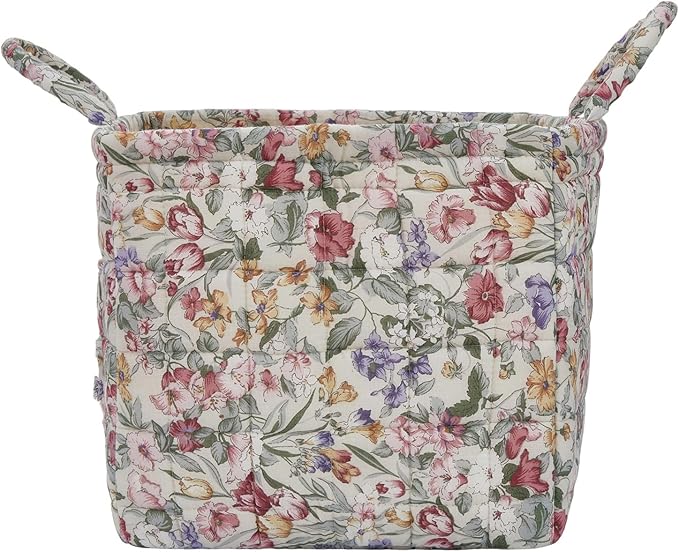 Boho Fabric Storage Basket, Large Capacity Laundry Basket, 12.2'' x 10.23'' x 10.23'' Collapsible Laundry Hamper with Easy Ca