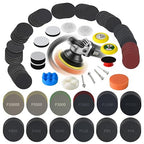 136PCS 3 Inch Wet/Dry Sanding Disc & Polishing Kit, 60-10000 Grit Hook & Loop Pads with Hand Pad for Drill or Manual Use, Hea