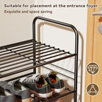 Shoe Rack Stackable, 5 Tier All Metal Free Standing Shoe Storage for Garage, Heavy Duty & Adjustable, Black