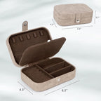 Hatori Travel Jewelry Box, PU Leather Small Jewelry Organizer for Women Girls, Portable Mini Travel Case Display Storage Hold