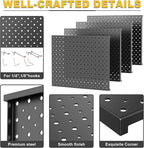 Ultrawall Metal Pegboard Panels, Pegboard Wall Organizer, Black Peg Boards for Wall, Garage Tool Storage Organization, 12"X16