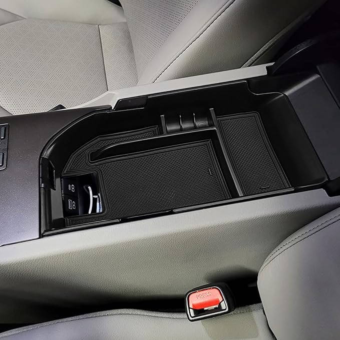 Xaido Center Console Organizer Tray Compatible with 2018-2024 Toyota Camry XLE XSE & 2020-2024 Camry LE SE with Dual USB Ports, Armrest Box Storage Tray Interior Accessories (Not for 2025)