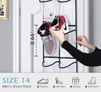 MISSLO Over The Door Shoe Organizer 12 Large Mesh Pockets Hanging Narrow Closet Door, White, 2 Pack