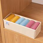 Qozary 3 Pack Sock Underwear Drawer Organizer Dividers, Collapsible Cabinet Closet Storage Boxes for Clothes, Socks, Lingerie