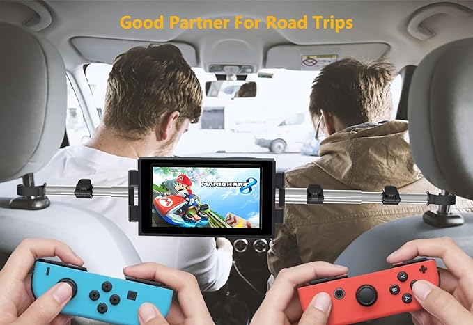 Car Headrest Tablet Mount, Car Backseat iPad Holder for Kids [Adjustable 360° Rotation] Between Seats Tablet Stand for 4-12.9" Devices, iPad Pro Air Mini, Galaxy Tabs, Fire, iPhone Series