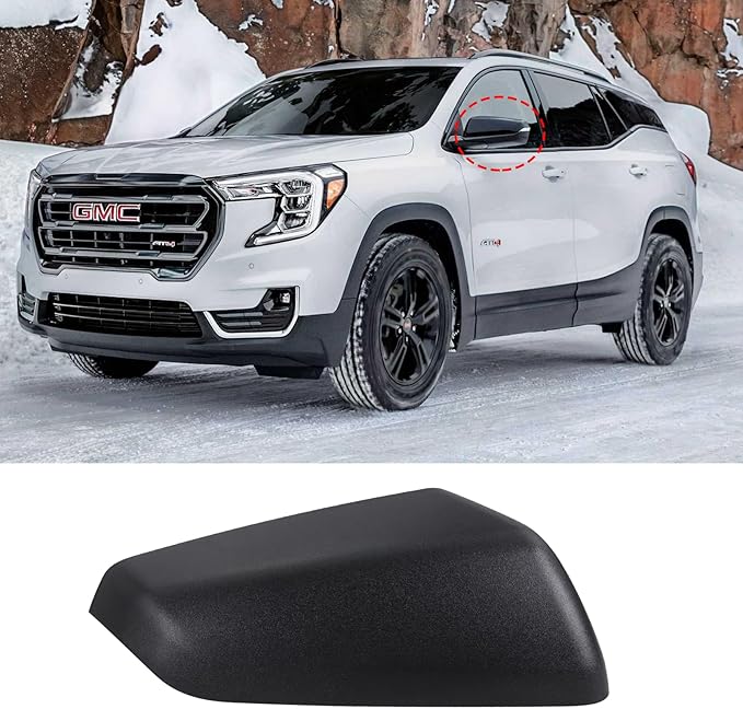 Right Passenger Side Exterior Mirror Cap Cover Rearview Mirror Cover Trim Fit for 2018 2019 2020 2021 2022 2023 Chevrolet Equinox & GMC Terrain Replace 23406416 (Textured Black)