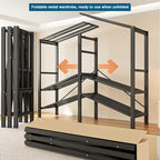 FPIGSHS 66.1in Heavy Duty Clothes Rack with Cover Foldable Covered Clothes Rack for Hanging Clothes portable Wardrobe Closet 