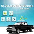 KMF 5pcs Thicken Sun Shades for Chevy Silverado 1500 2014-2019 Accessories, Chevrolet Full Car Window Covers Sunshade for Windshield Side, UV Block and Blackout Privacy for Camping Outdoor