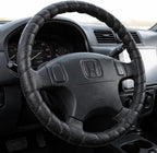 Black Lace-On Steering Wheel Cover, 14–15 Inch Universal Fit, Retro Classic Style for Cars Trucks SUVs, Stretch Grip,Accessor