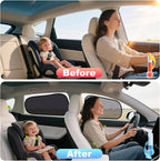 XCBYT Tesla Model Y Car window Shades for Baby | 4 PCS Cling Side Window Sun Shade for Sun Blocker, Heat Insulation | Semi-Transparent Car Privacy Window Covers | Transparent Front Driver Window Shade