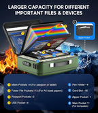 Fireproof Document Box with Lock, Hard-Shell Fireproof Safe for Home Documents, Portable Travel Fire Proof File Box for Passp