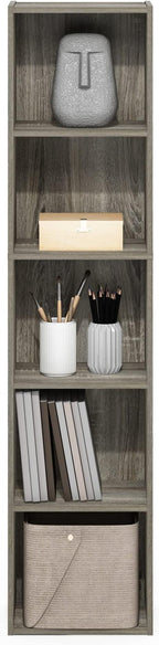 Furinno PASIR Book Shelf, 5-Tier Modern Bookshelf, Open Shelves Bookcase 9 x 12 x 52, Easy Assembly, for Living Room, Bedroom
