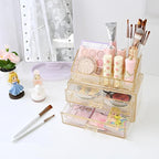 Ikee Design Acrylic Makeup Organizer with 2 Drawers Removable Top Lipstick Holders, Cosmetics Organizer for Skincare, Accesso