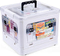 Gifhomfix 18QT Medicine Storage Box with Handles, Large Capacity First Aid Box, Clear Medical Supply Organizer with Removable