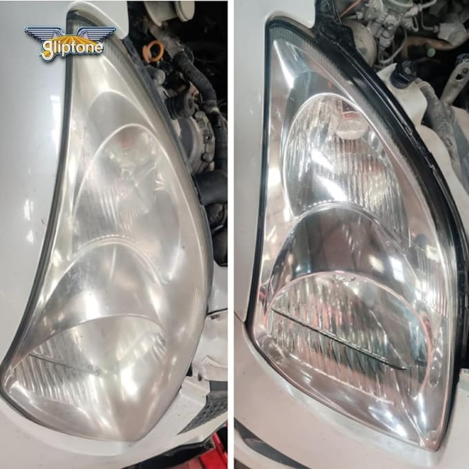 Gliptone Headlight Restoration Kit, No Sanding or Tools Required, Restores Yellowed and Cloudy Headlights, Improves Night Vis