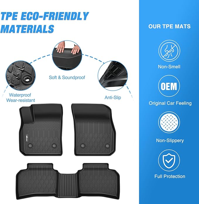 Nilight Floor Mats for Cadillac XT4 2019 2020 2021 2022 2023 2024 2025 All Weather Custom Fit Heavy Duty Floor Liners