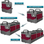 Trunk Organizer with Cooler, Collapsible Trunk Storage Container with Non Slip Bottom Strips, Large Multi-Compartment Waterproo