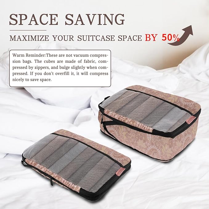 U+U 10 Set Compression Packing Cubes - Ultralight Travel Organizers with Laundry Bag, Space-Saving Suitcase Organizer, Expand