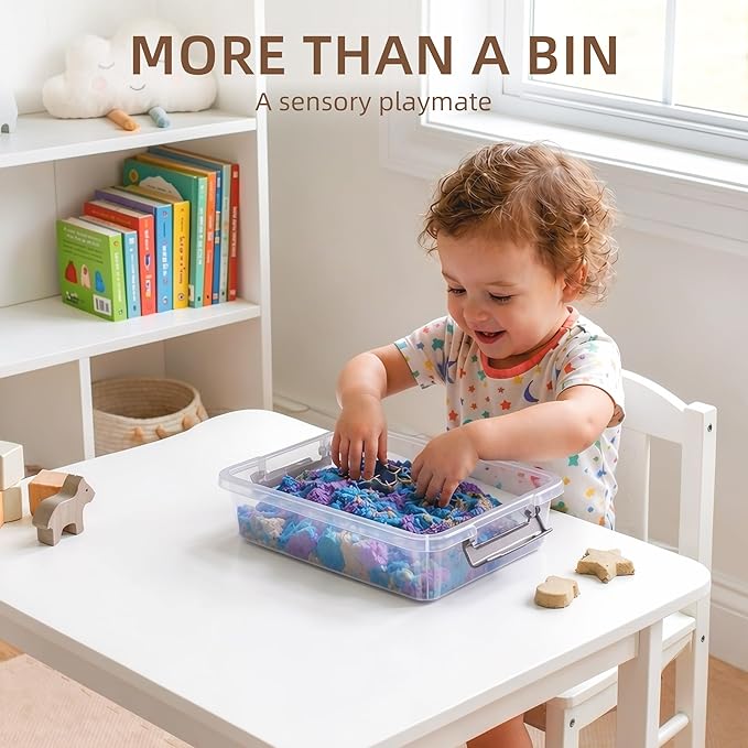 Citylife 3 PCS Plastic Storage Bins with Latching Lids Portable Project Case Clear File Box Stackable Storage Containers for 