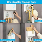 Magnetic Key Holder & Umbrella Holder for Wall, Multi-Functional Entryway Shelf for Tissues. Sturdy Hooks for Keys, Bags. Spa