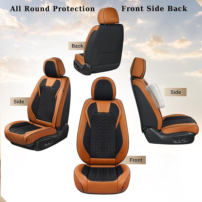 Coverado Car Seat Cover, Front Seat Cover, 2PCS Car Seat Protector, Seat Covers for Cars, Breathable Faux Leather Car Seat Cu
