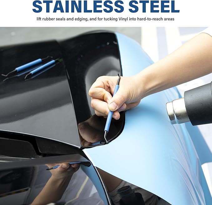 Gomake Window Tinting Kit 3PCS Stainless Steel Lifting Seals Tool for Tucking Vinyl Wrap Along Trim or Molding Area,Car Wrapping,Vinyl Sign,Window Film Installing