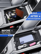 for Model 3 Center Console Organizer Armrest Tray Middle Storage Box Insert Container Durable ABS Plastic Accessories 2024 2025
