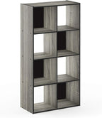 Furinno Pelli Cubic Storage Cabinet, 4x2, French Oak Grey/Black