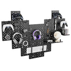 PEGZONE Controller and Headphone Holder Wall Mount, Modular Gaming Pegboard with Accessories, Controller Stand for Xbox PS5 P