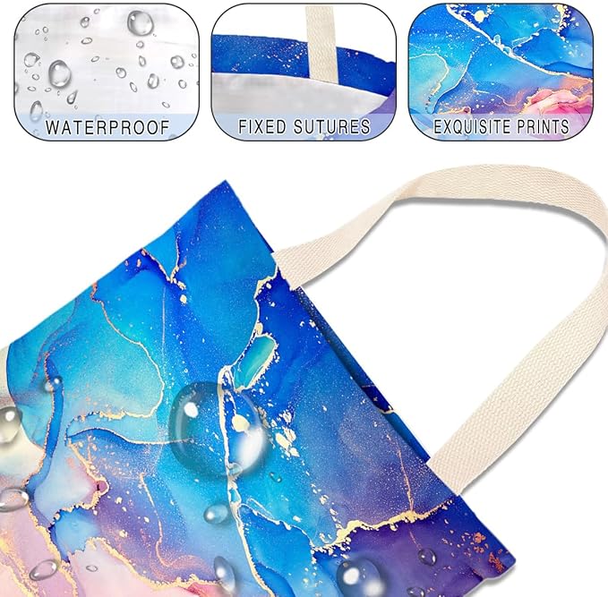 Car Trash Bag Hanging No Snap Small Garbage Bag for Car Back Seat Cute Printed One-handed Strap Trash Bags Car Accessories-Pink Blue Purple Marble Car Trash Bags